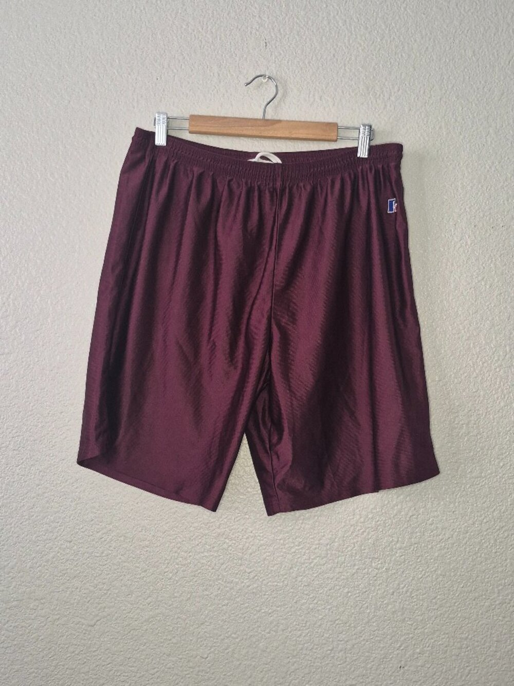 Vintage 90s Russell Athletic Mesh Shorts Mens Large L Maroon Burgundy Gym